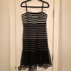 JS Collection White Gray Black Cocktail Dress